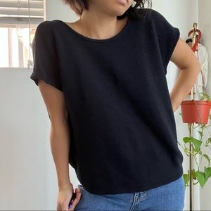 Club Monaco ribbed drop shoulder top with open back